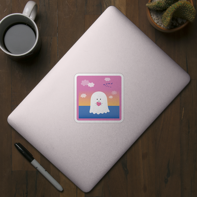 Gordie the Ghost (sunset) | by queenie's cards by queenie's cards